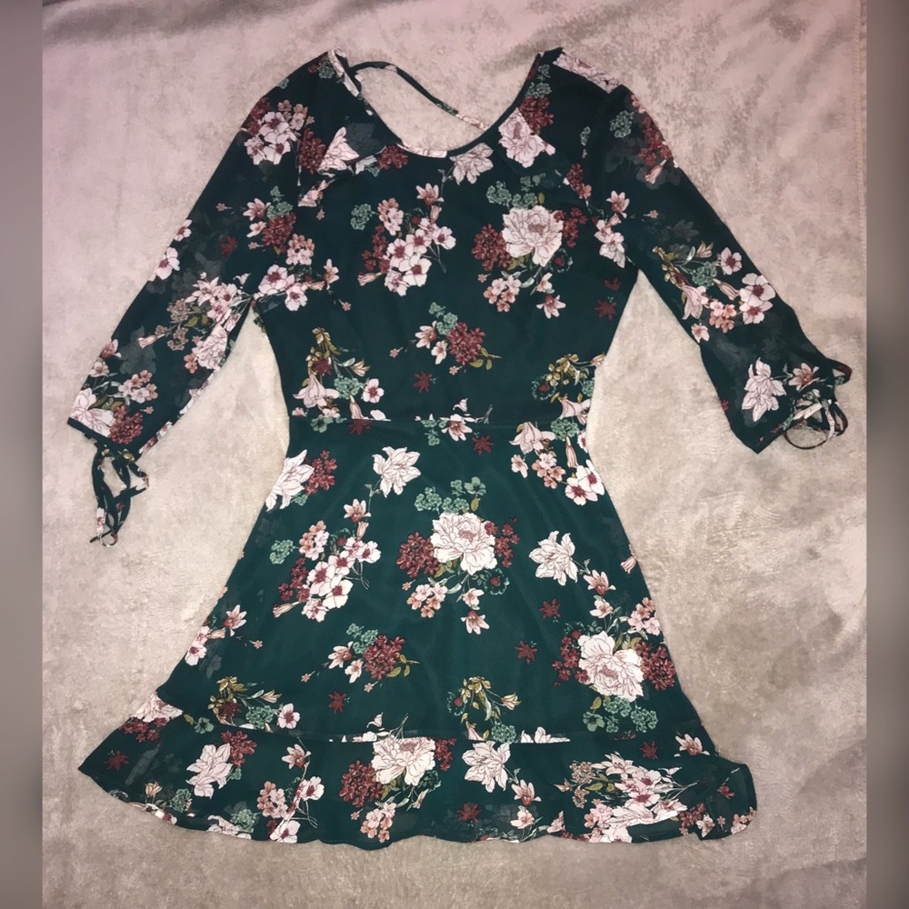 Green floral dress